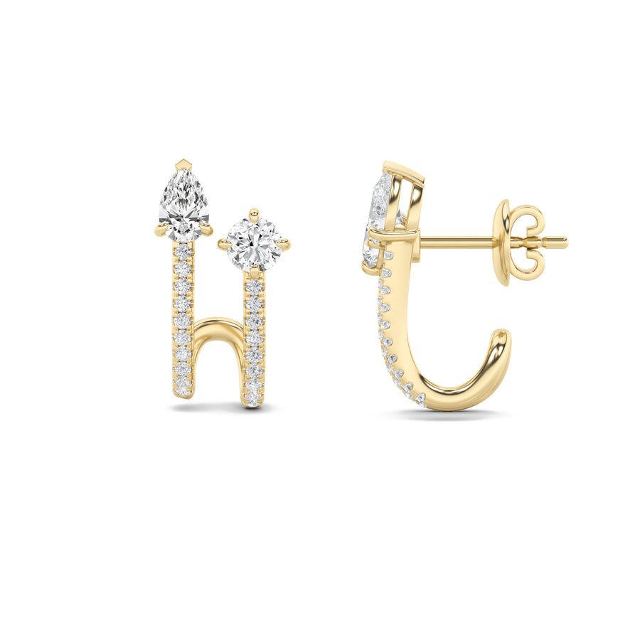 14K Yellow Gold 2.5ctw Lab Diamond Earrings G/VS