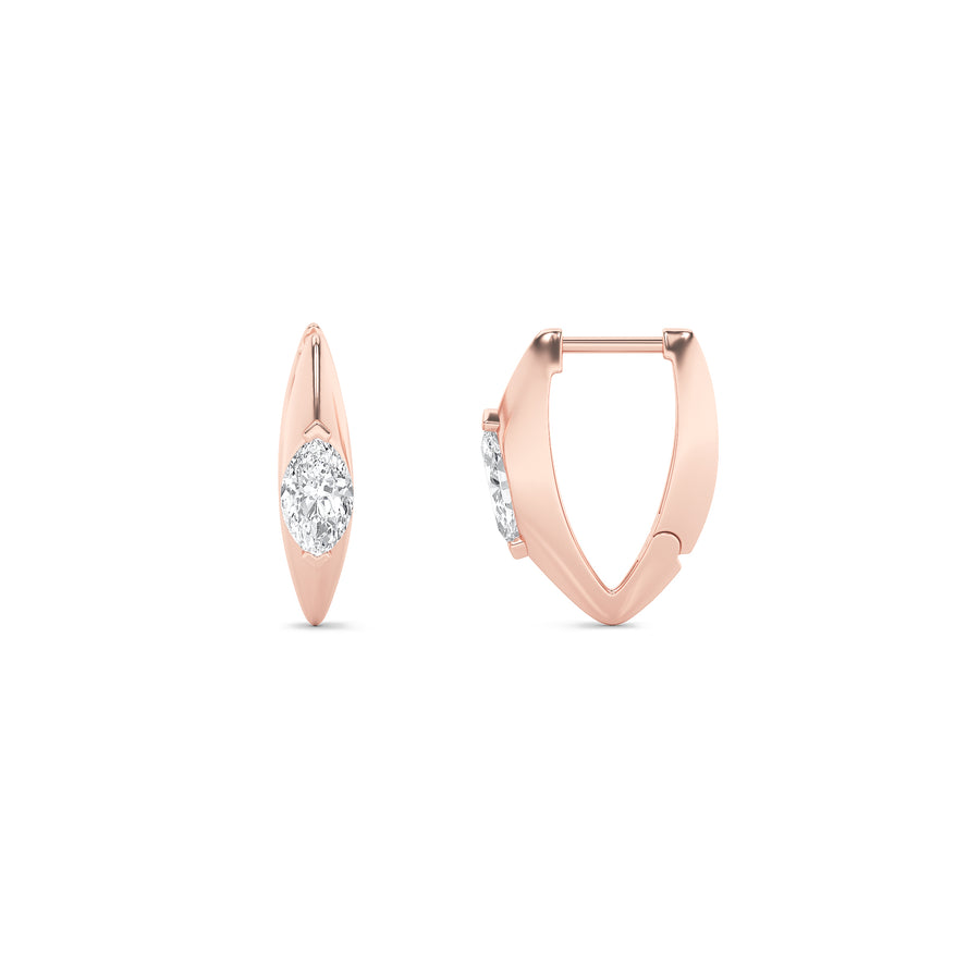 14K Rose Gold 1ctw Lab Diamond Marquise Stud Earrings