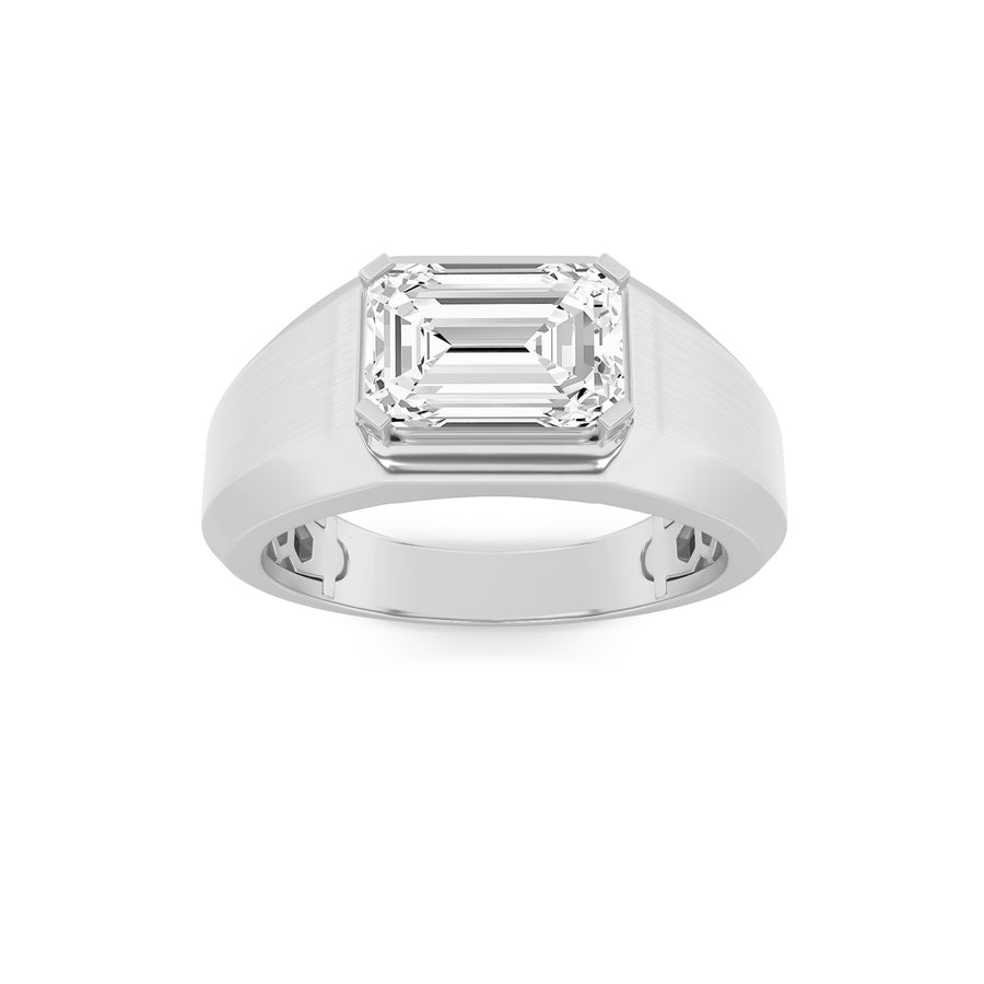14K White Gold 3ctw Lab Diamond Mens Ring Sz 10