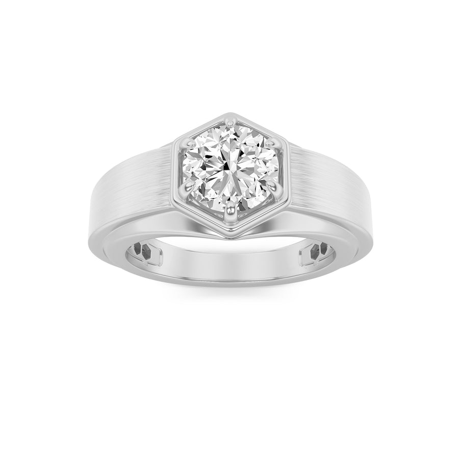 14K White Gold 2ct Lab Diamond Mens Ring Sz 10