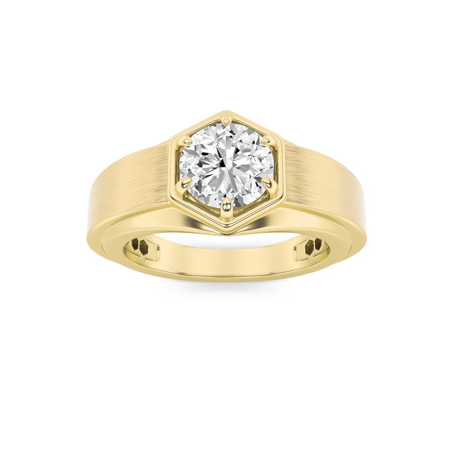 14K Yellow Gold 2ct Lab Diamond Mens Ring Sz 10