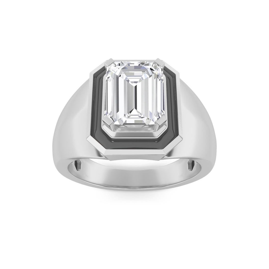 14K White Gold 3ctw Lab Diamond Mens Ring Sz 10