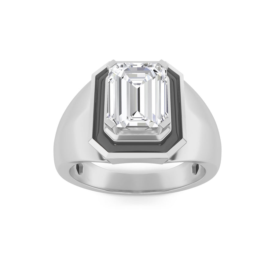 14K White Gold 3ctw Lab Diamond Mens Ring Sz 10