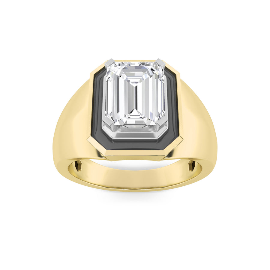 14K Yellow Gold 3ctw Lab Diamond Mens Ring Sz 10