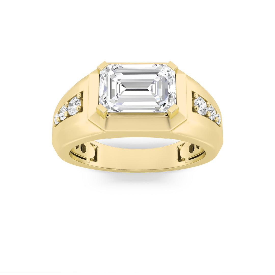 14K Yellow Gold 3.25ct Lab Diamond Mens Ring Sz 10
