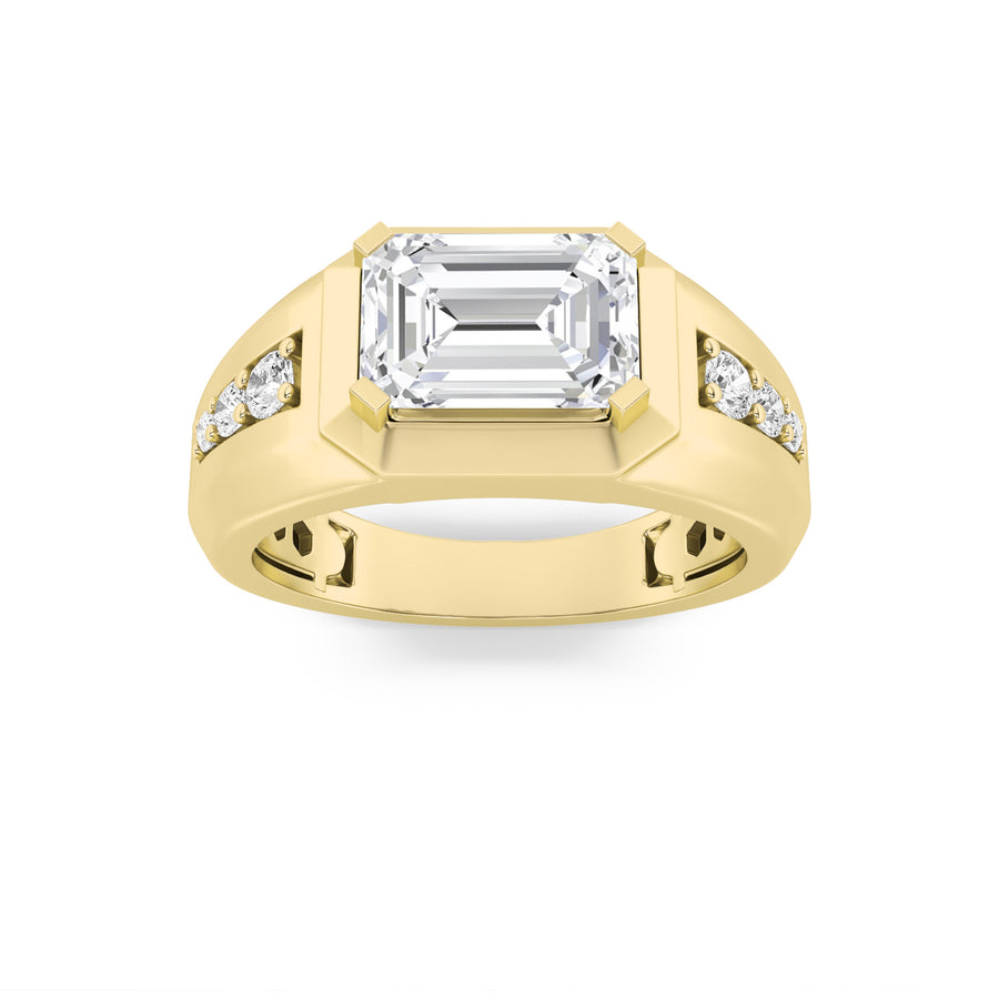 14K Yellow Gold 3.25ct Lab Diamond Mens Ring Sz 10