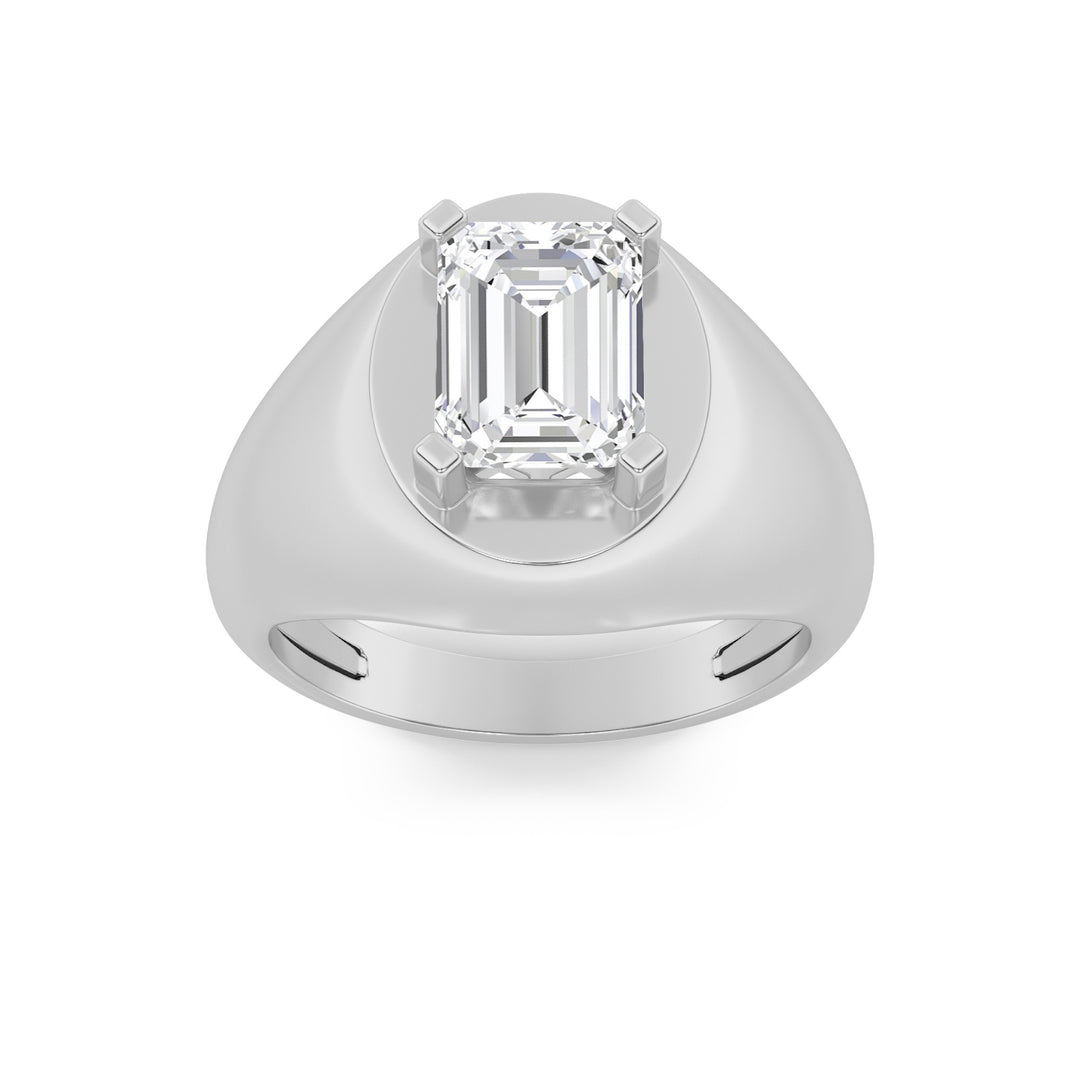 14K White Gold 3ct Lab Diamond Mens Ring Sz 7