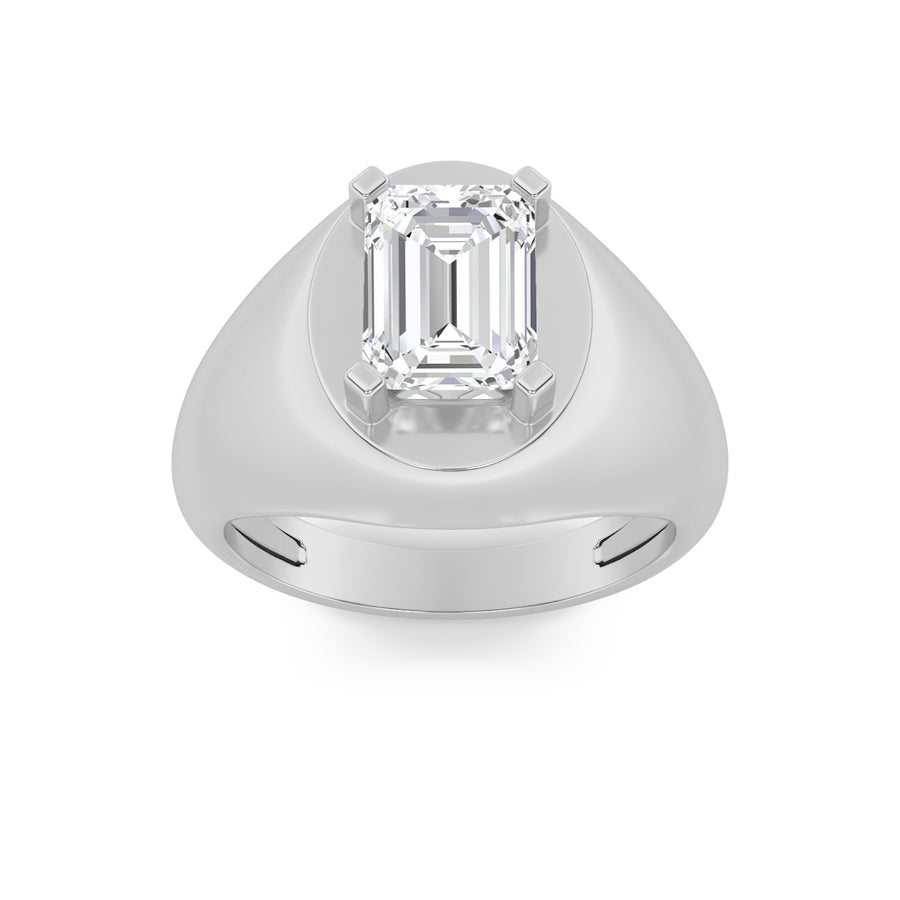 14K White Gold 3ct Lab Diamond Mens Ring Sz 7