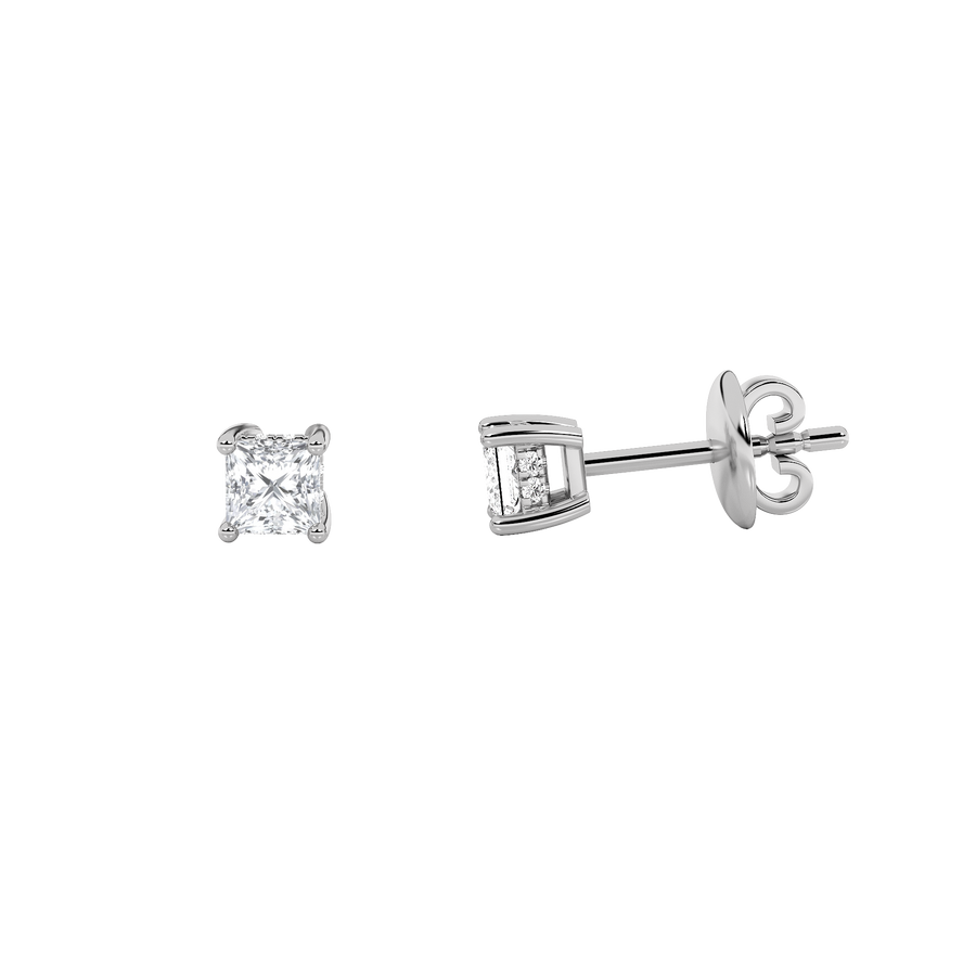 14K White Gold 2ctw Lab Diamond Princess Studs