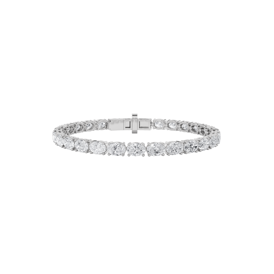 14K White Gold 13ctw Lab Diamond Oval Bracelet
