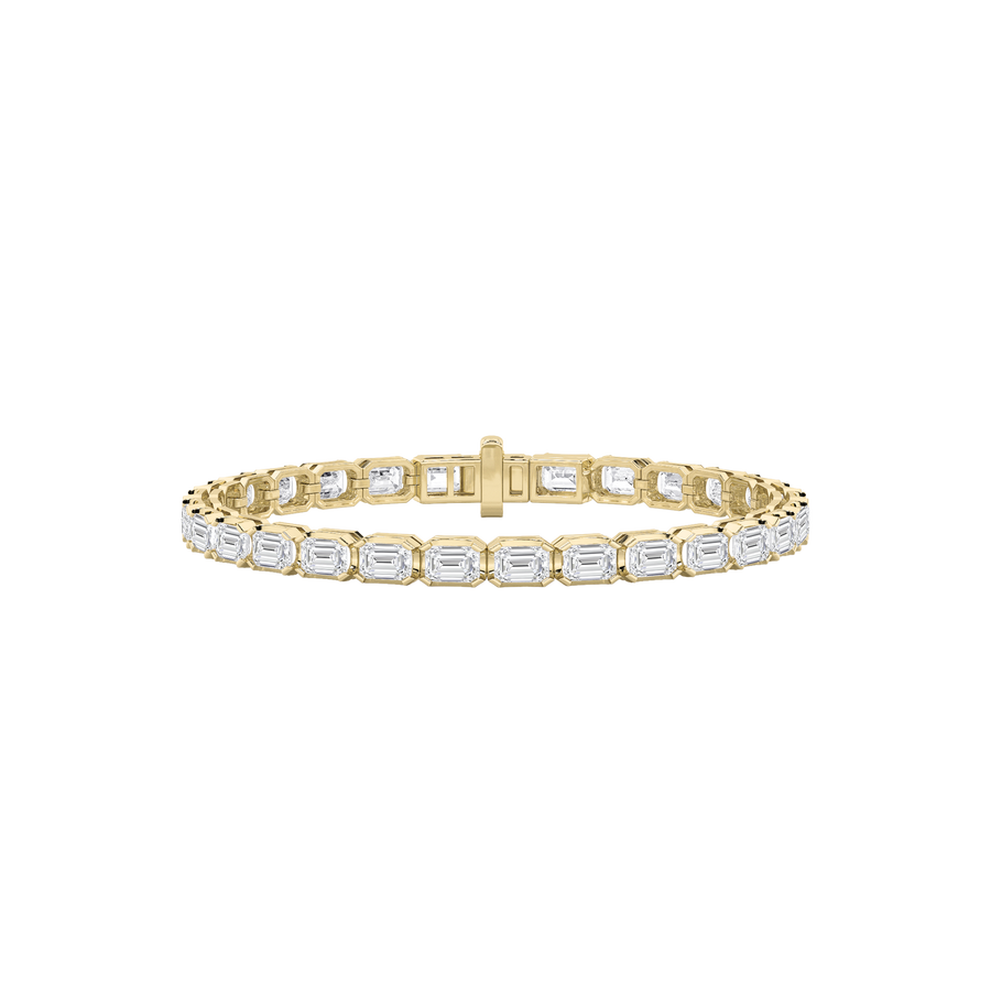 14K Yellow Gold 10ctw Lab Diamond Emerald Cut Bracelet