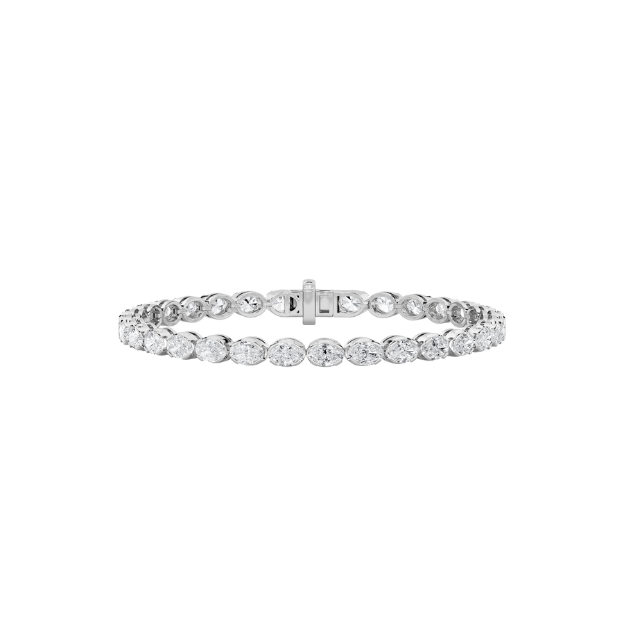 14K White Gold 5.5ctw Lab Diamond Oval Bracelet
