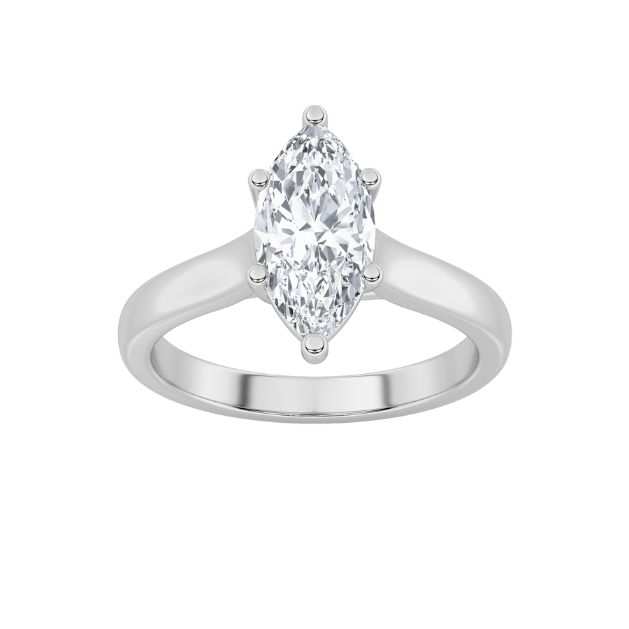 14K White Gold 1ct Lab Diamond Marquise Ring Sz7