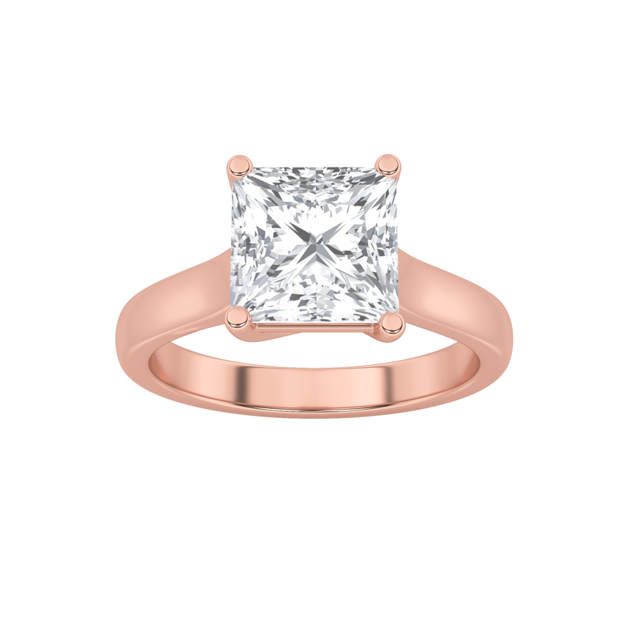 14K Rose Gold 1ctw Lab Diamond Solitaire Ring Sz7