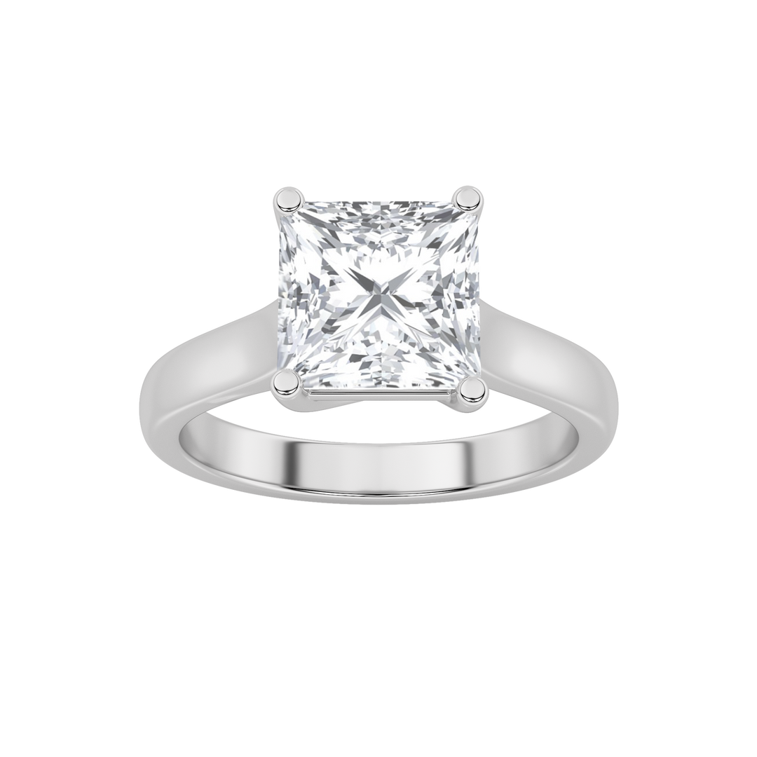 14K White Gold 3ctw Lab Diamond Solitaire Ring Sz7