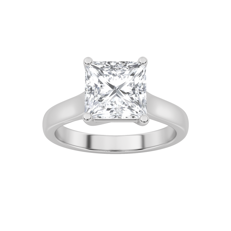 14K White Gold 3ctw Lab Diamond Solitaire Ring Sz7