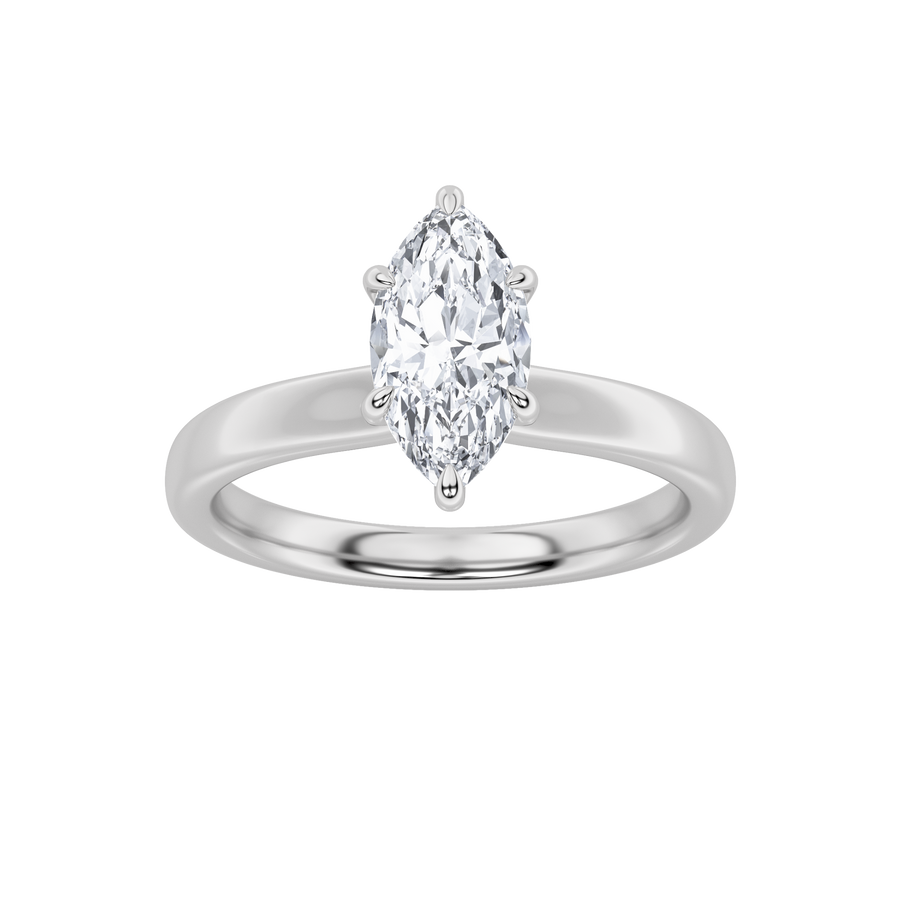 14K White Gold 1ct Lab Diamond Marquise Ring Sz7