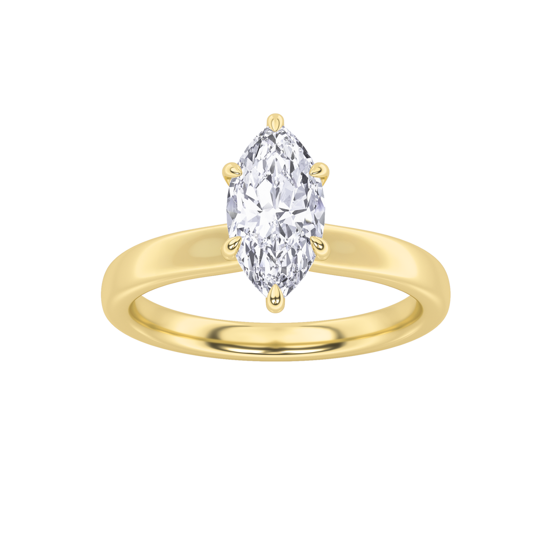 14K Yellow Gold 2ctw Marquise Lab Diamond Ring Sz 7