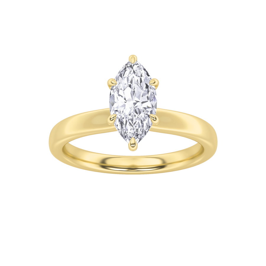 14K Yellow Gold 2ctw Marquise Lab Diamond Ring Sz 7