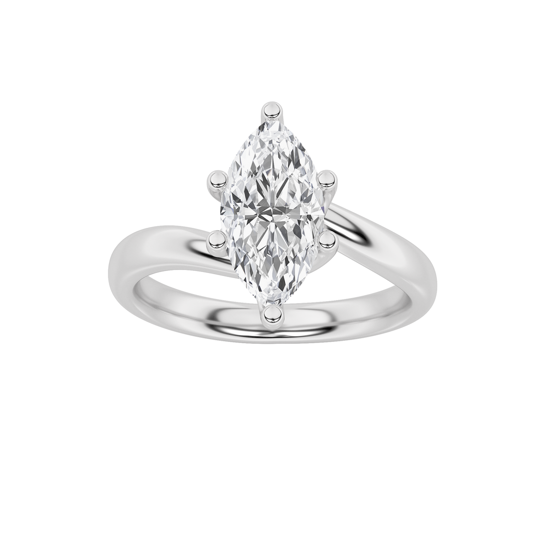 14K Yellow Gold 1ct Lab Diamond Marquise Ring Sz7
