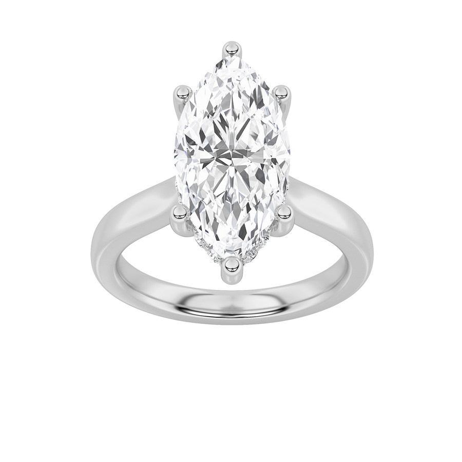 14K White Gold 1ct Lab Diamond Marquise Ring Sz7