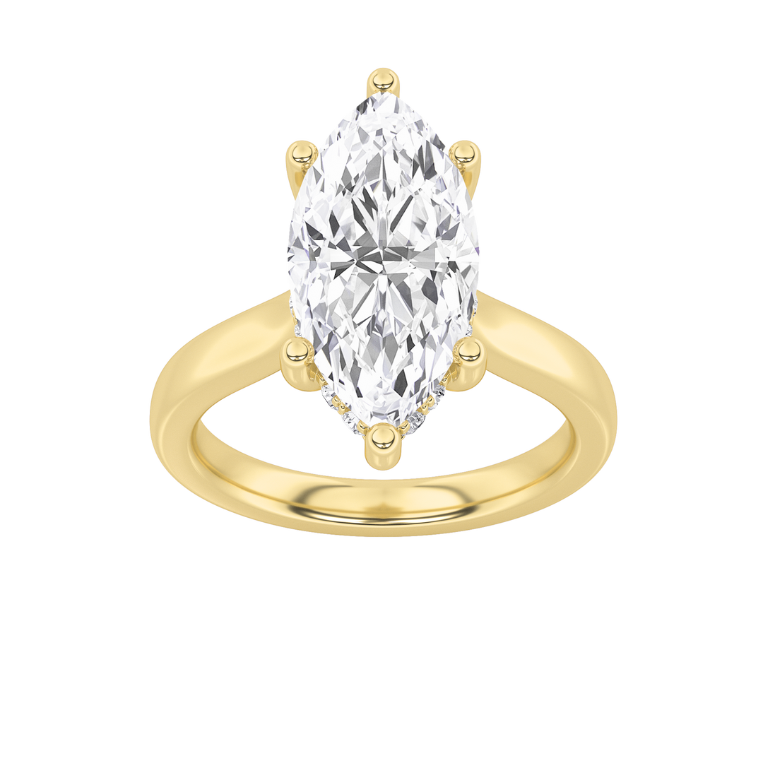 14K Yellow Gold 3ctw Marquise Lab Diamond Ring Sz7