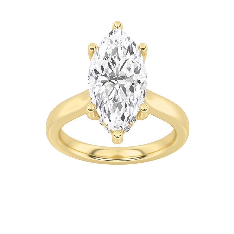 14K Yellow Gold 3ctw Marquise Lab Diamond Ring Sz7