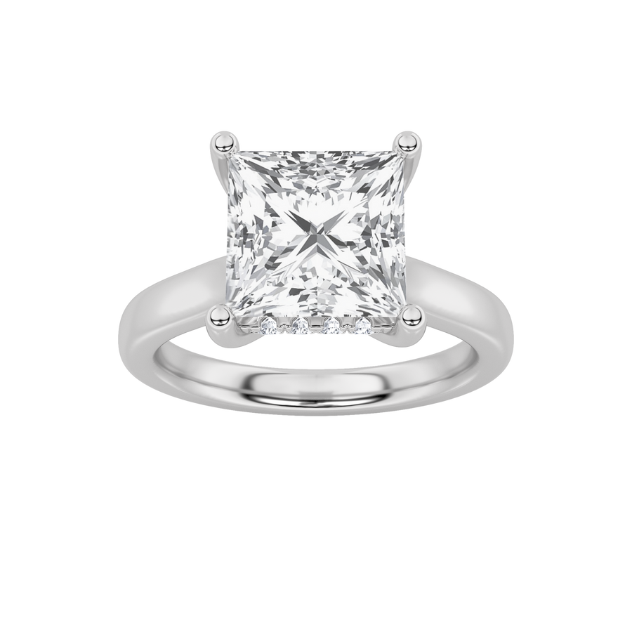 14K White Gold 3ctw Lab Diamond Prong Ring Sz7