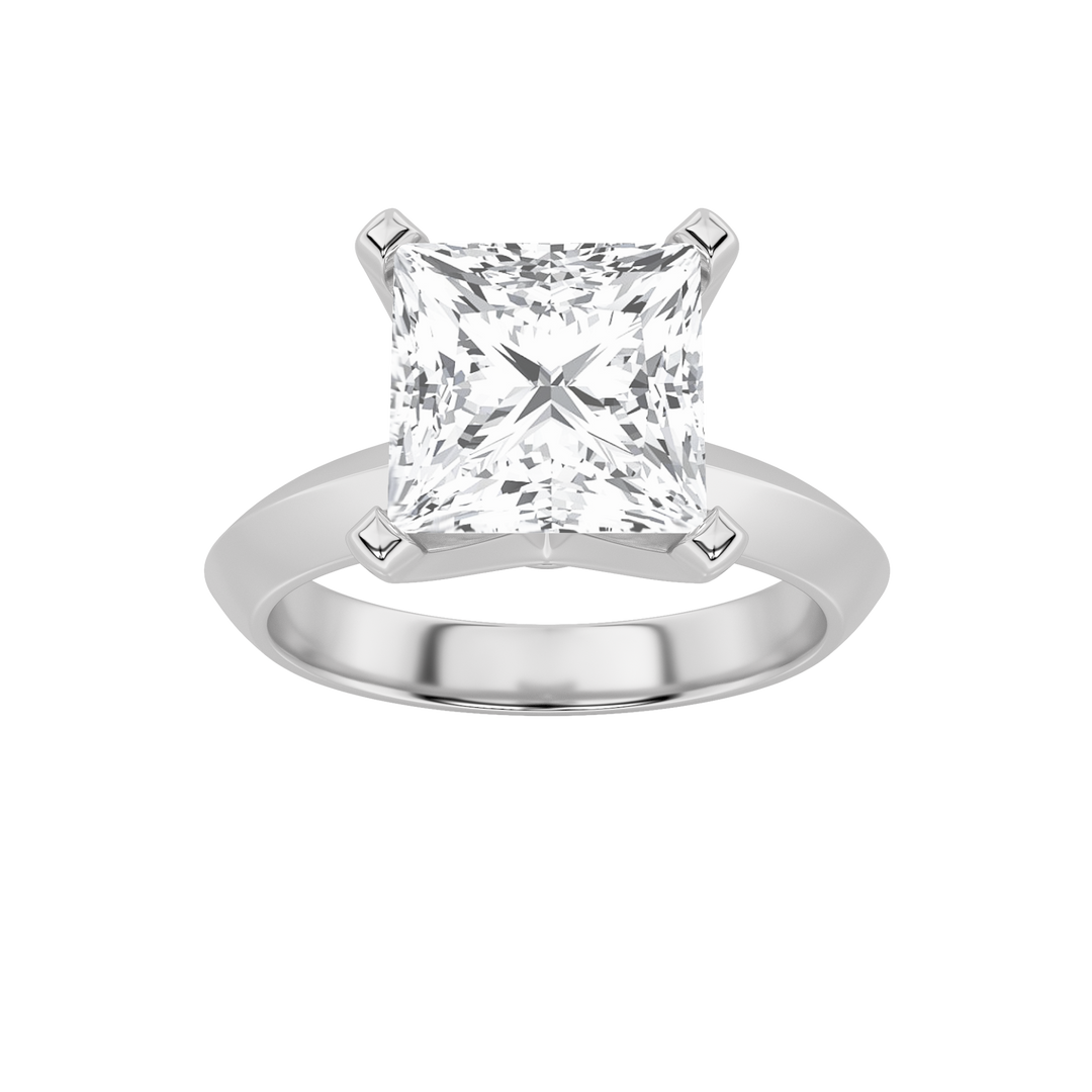 14K White Gold 2ct Lab Diamond Ring, F Color VS+
