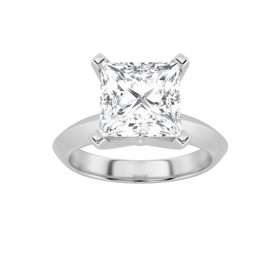 14K White Gold 2ct Lab Diamond Ring, F Color VS+