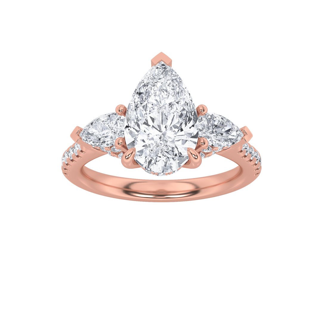 14K Rose Gold 3ctw Lab Diamond Ring, Size 7