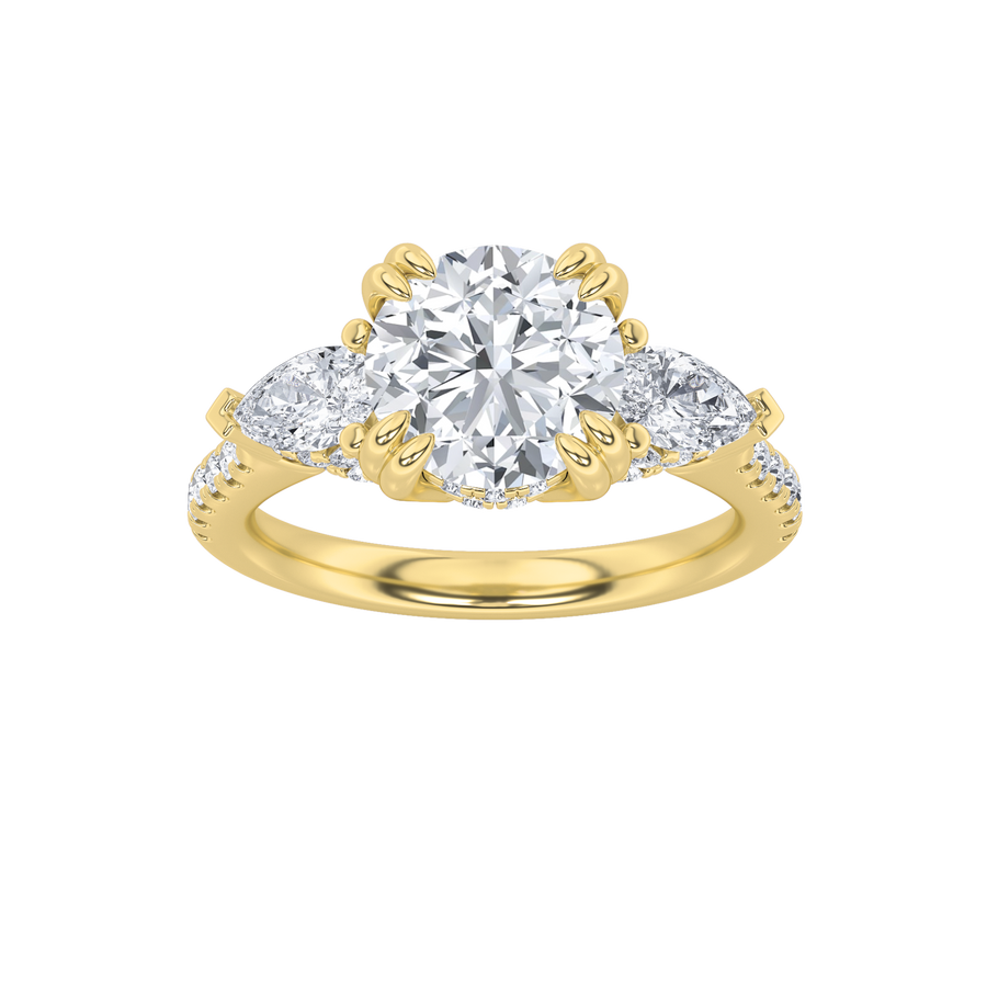 14K Yellow Gold 3ctw Lab Diamond Ring Sz7