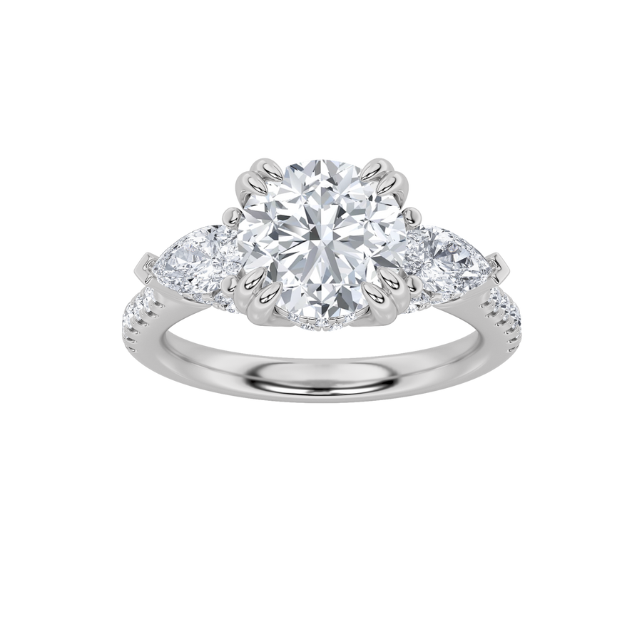 14K White Gold 3ctw Radiant Lab Diamond Ring Sz7