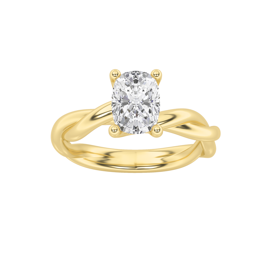 14K Yellow Gold 1ct Lab Diamond Solitaire Ring Sz7