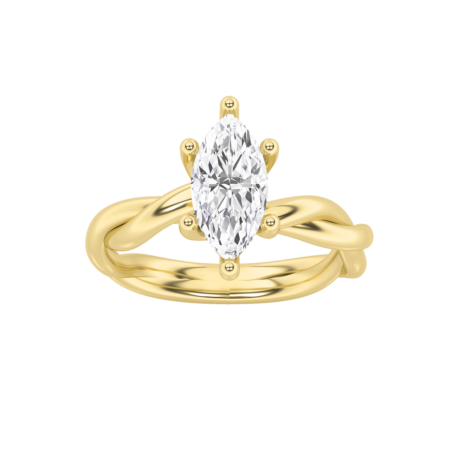 14K Yellow Gold 1.5ct Lab Diamond Ring, Size 7