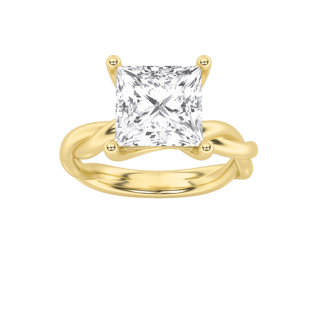 14K Yellow Gold 1ct Lab Diamond Solitaire Ring Sz7