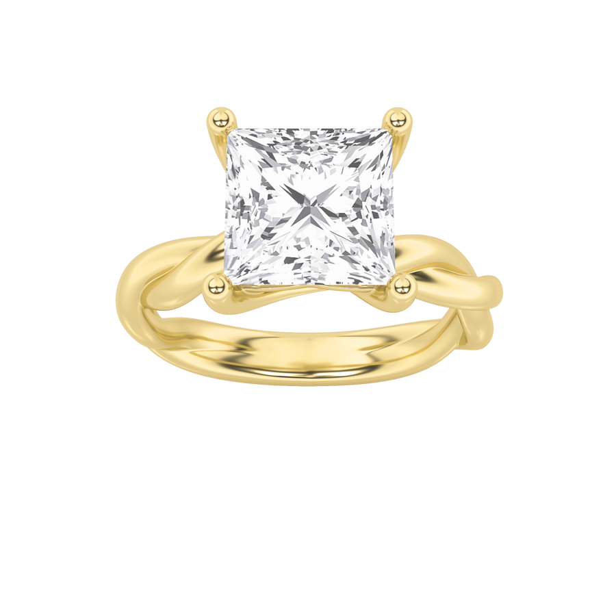 14K Yellow Gold 1ct Lab Diamond Solitaire Ring Sz7