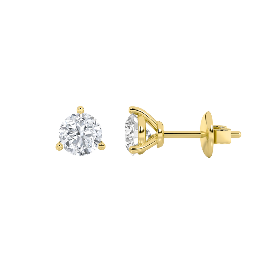 14K Yellow Gold 2ctw Lab Diamond Stud Earrings