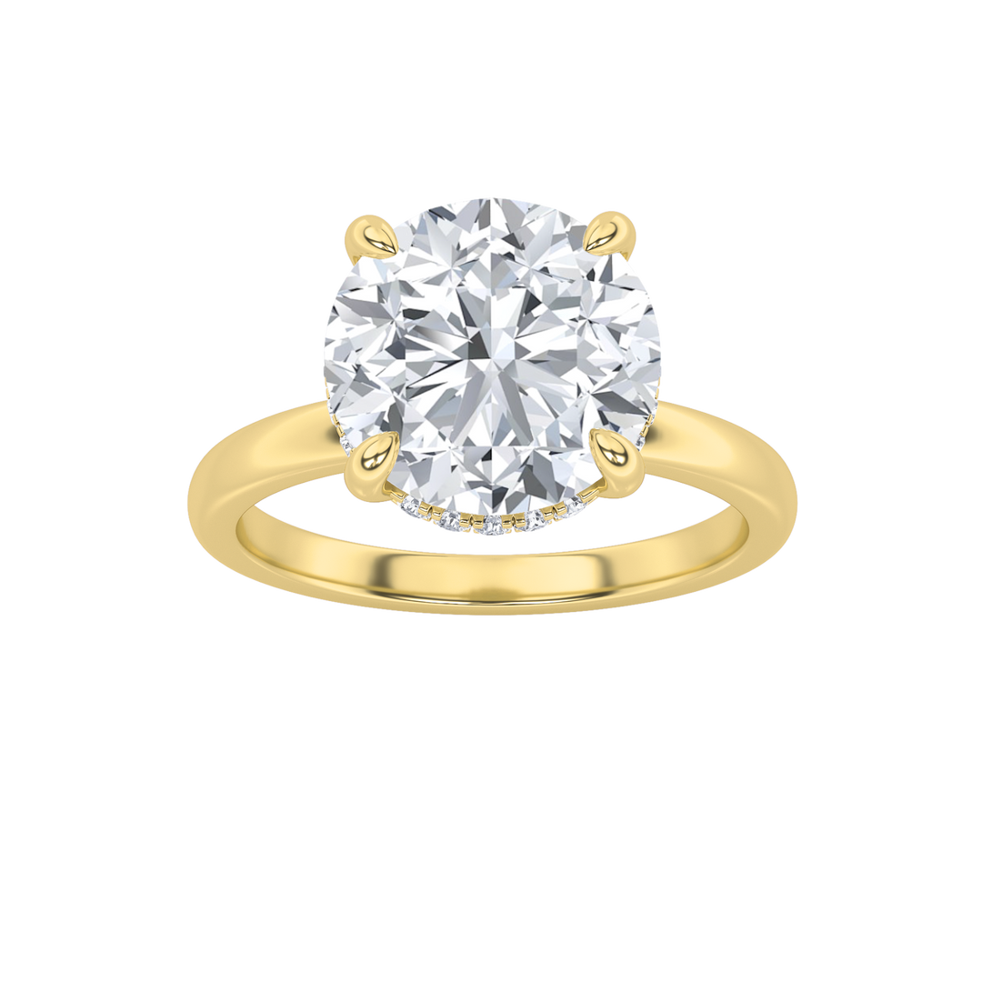 14K Yellow Gold 3.5CT Lab Diamond Ring, Size 7
