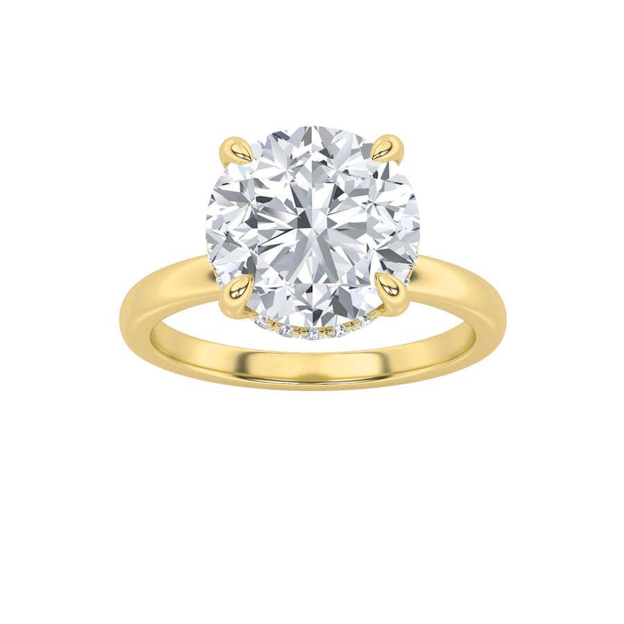 14K Yellow Gold 3.5CT Lab Diamond Ring, Size 7
