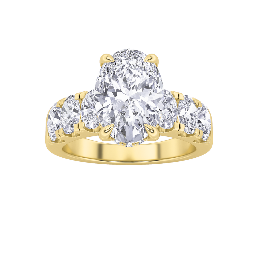14K Yellow Gold 4ctw Oval Lab Diamond Ring Sz7