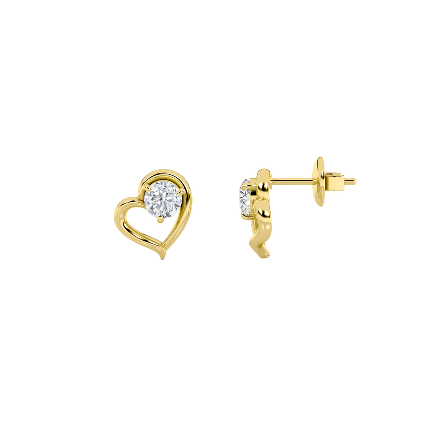 14K Yellow Gold Lab Diamond Stud Earrings 0.5ctw