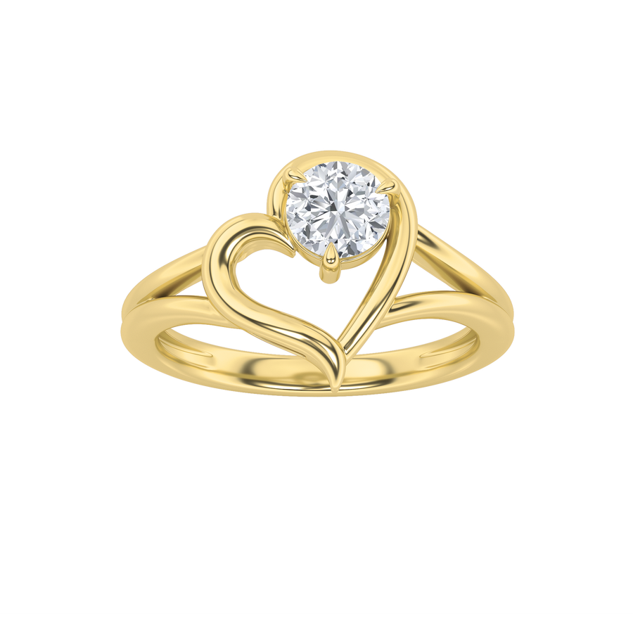 14K Yellow Gold 0.5ct Lab Diamond Solitaire Ring Sz 7