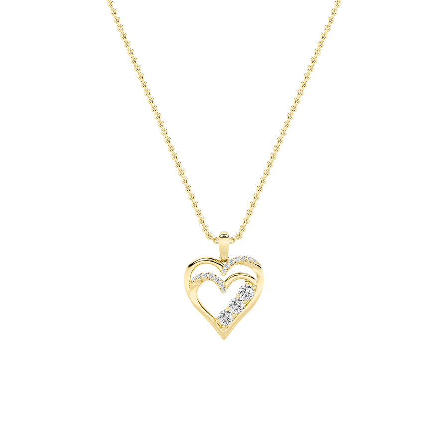 14K Yellow Gold 1CTW Lab Diamond Pendant