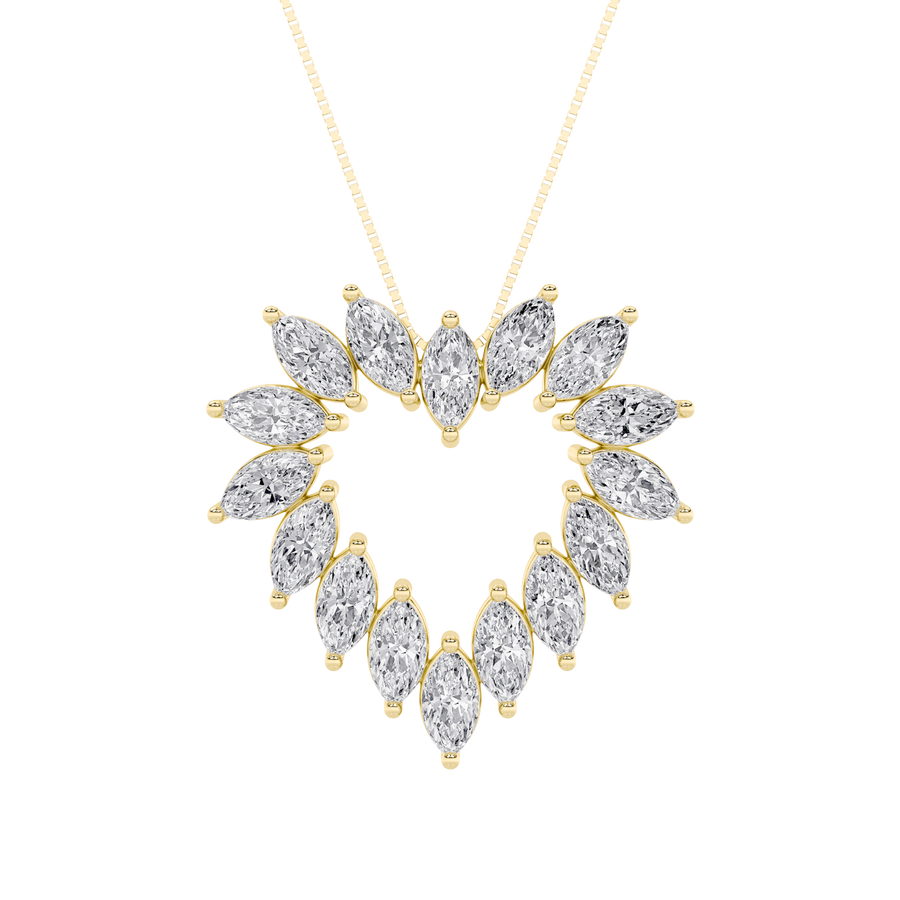 14K Yellow Gold Lab Diamond Pendant 3ctw Marquise
