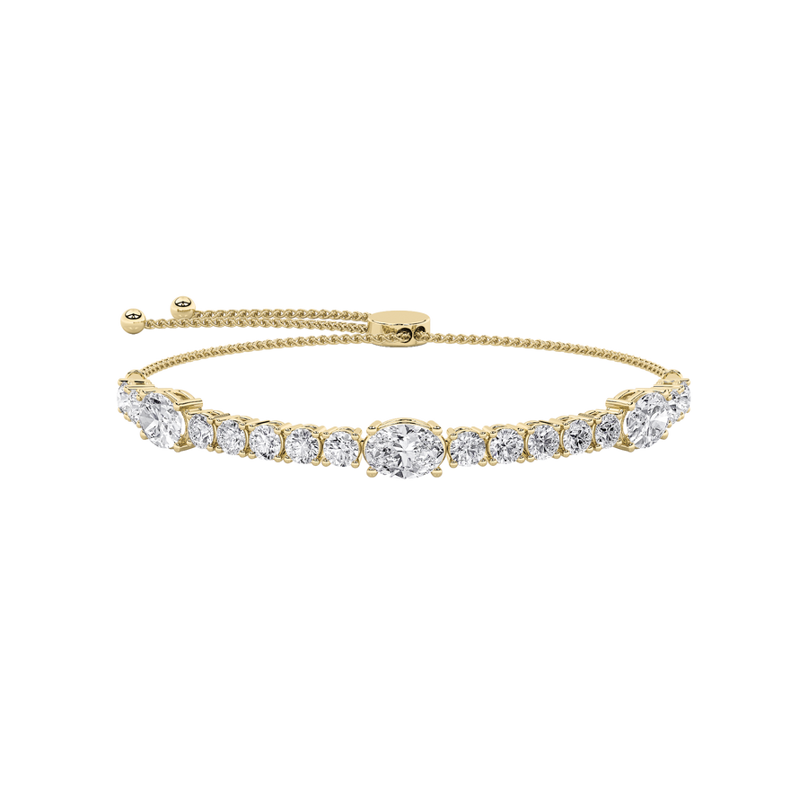 14K Yellow Gold 5CTW Lab Diamond Oval Bracelet