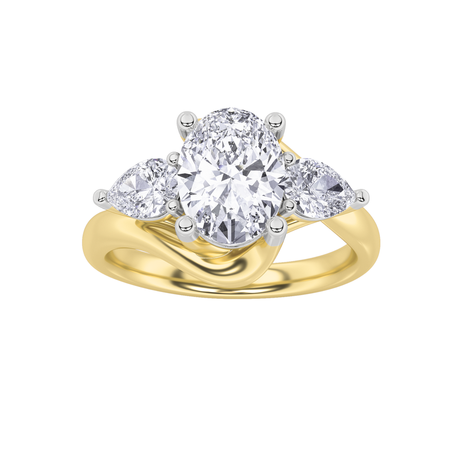 14K White Gold 2ct Lab Diamond Oval Ring Sz7