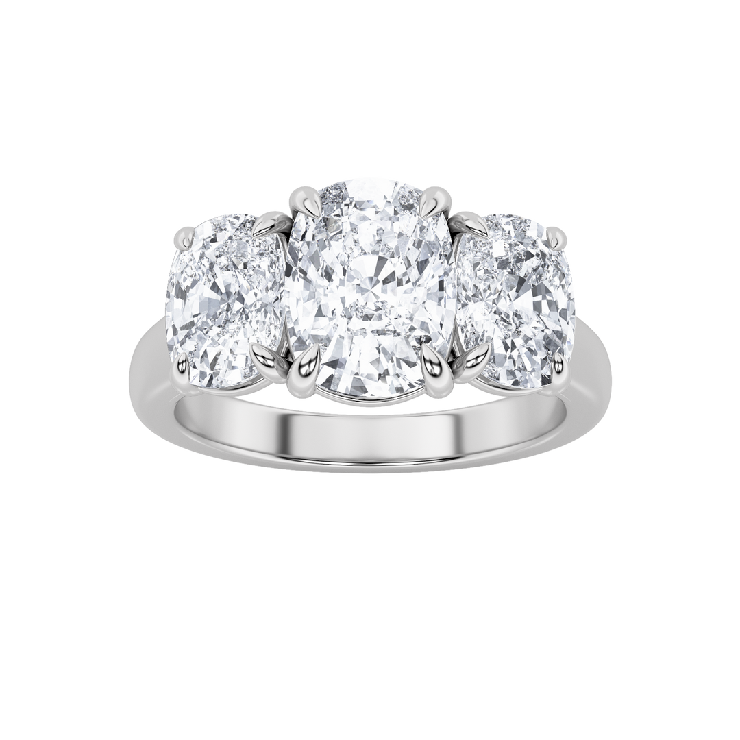 14K White Gold 4ctw F+VS+ Lab Diamond Ring - Size 7