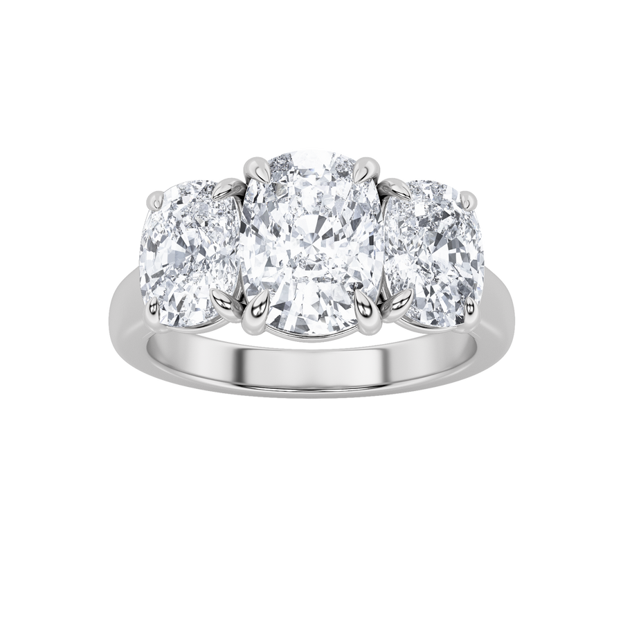 14K White Gold 4ctw F+VS+ Lab Diamond Ring - Size 7
