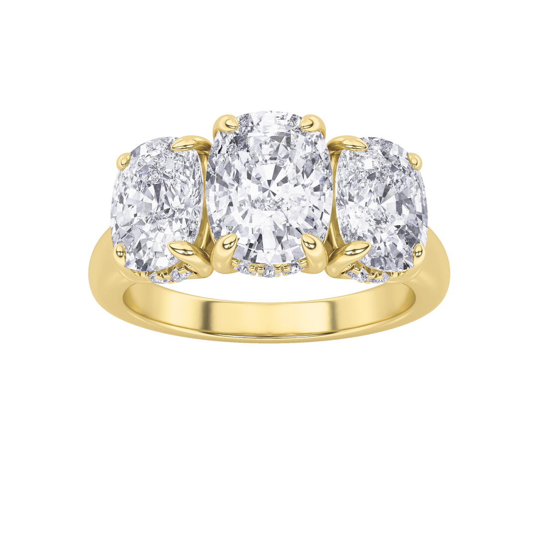 14K Yellow Gold 3.5ctw Lab Diamond Ring Sz7
